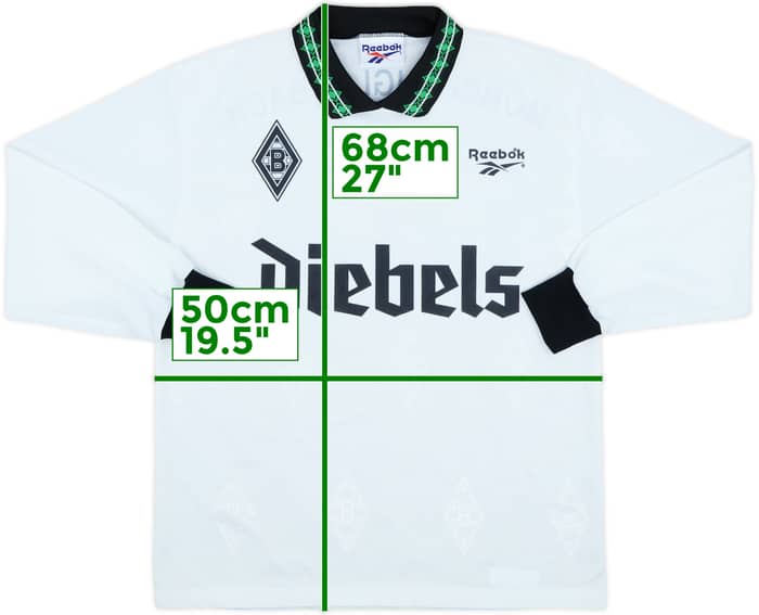 1995-96 Borussia Monchengladbach Home L/S Shirt - 8/10 - (S)