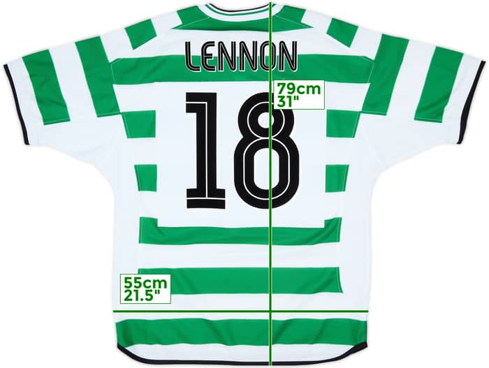 2001-03 Celtic Home Shirt Lennon #18 - 8/10 - (L)