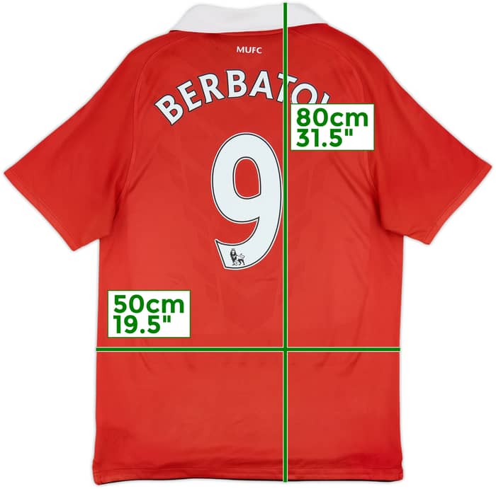 2010-11 Manchester United Home Shirt Berbatov #9 - 6/10 - (M)