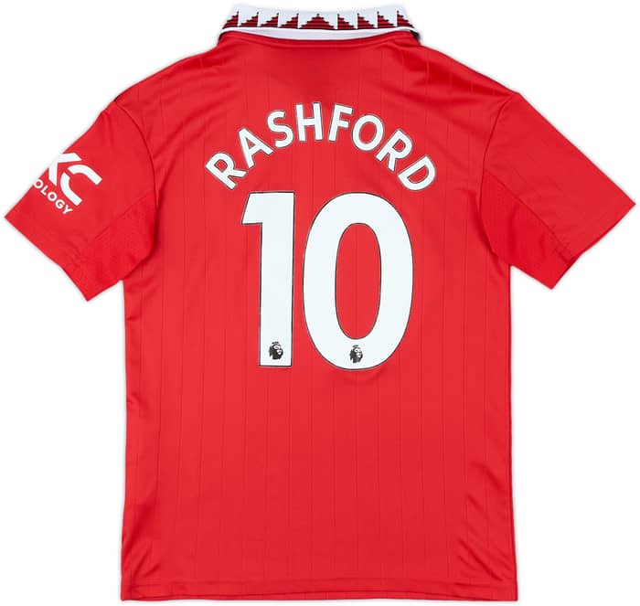 2022-23 Manchester United Home Shirt Rashford #10 - 8/10 - (S.Boys)