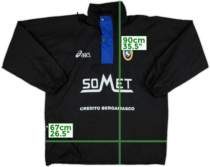 1996-97 Atalanta Asics Hooded 1/4 Zip Rain Jacket - 8/10 - (XL)