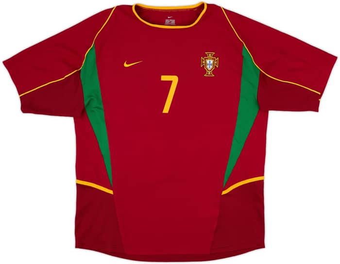 2002-04 Portugal Home Shirt Figo #7 - 9/10 - (L)