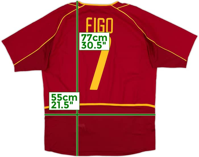 2002-04 Portugal Home Shirt Figo #7 - 9/10 - (L)