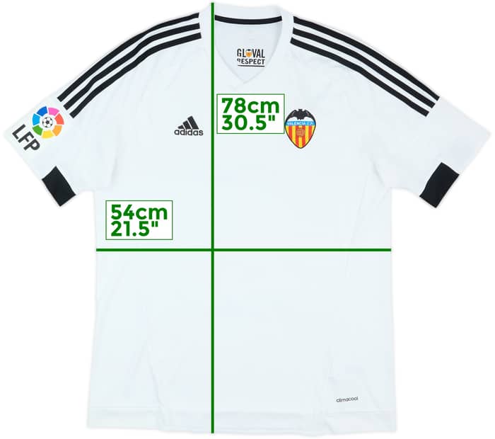 2015-16 Valencia Home Shirt - 8/10 - (L)