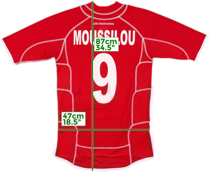 2003-04 Lille Home Shirt Moussilou #9 - 7/10 - (M)