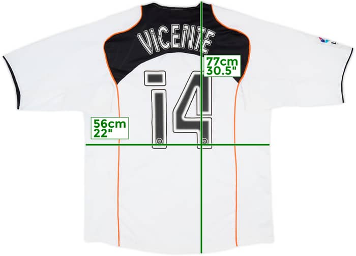2004-05 Valencia Home Shirt Vicente #14 - 6/10 - (M)