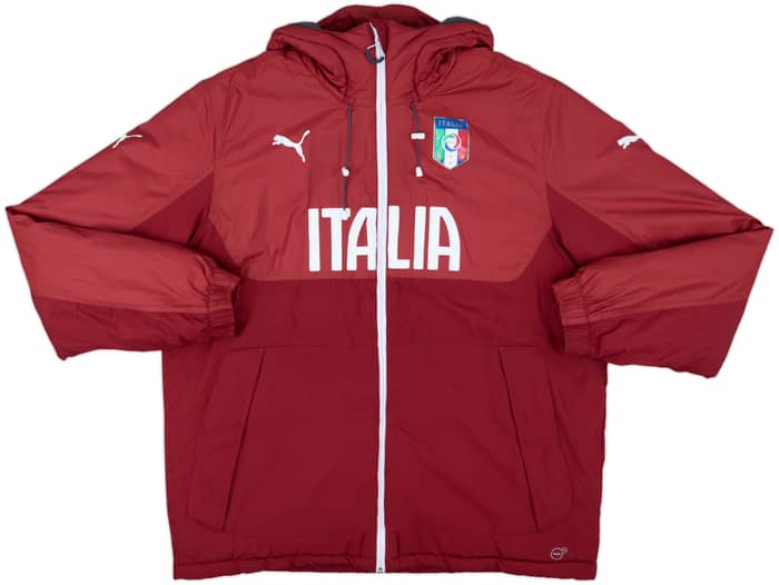 2016-17 Italy Puma Hooded Padded Bench Coat - 8/10 - (XL)