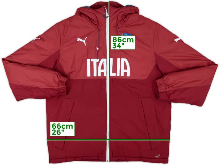 2016-17 Italy Puma Hooded Padded Bench Coat - 8/10 - (XL)
