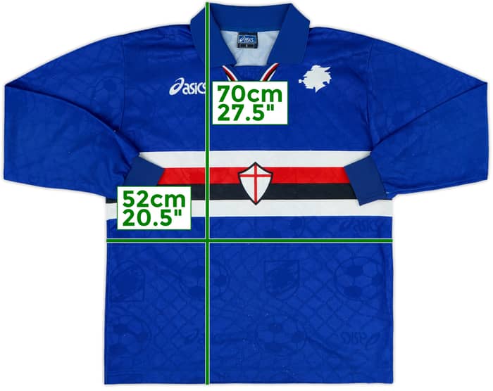 1996-97 Sampdoria Home L/S Shirt - 8/10 - (S)