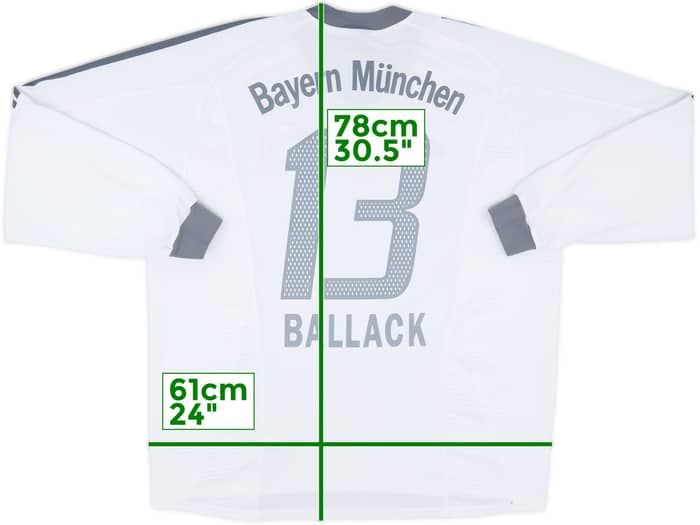 2002-03 Bayern Munich Away L/S Shirt Ballack #13 - 7/10 - (XL)