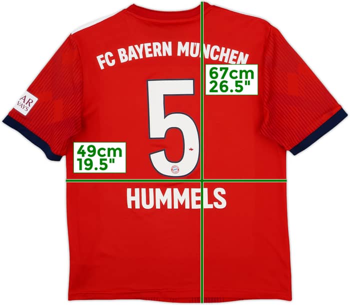 2018-19 Bayern Munich Home Shirt Hummels #5 - 5/10 - (XL.Boys)