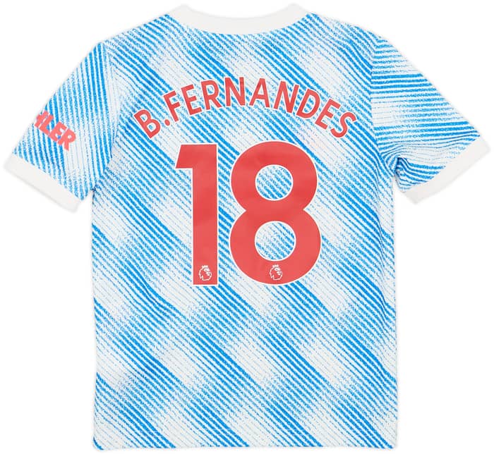 2021-22 Manchester United Away Shirt B.Fernandes #18 - 9/10 - (S.Boys)