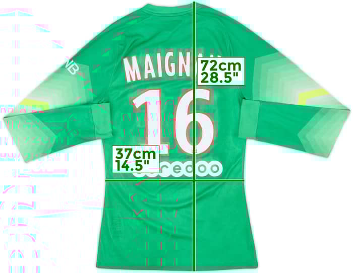 2014-15 Paris Saint-Germain Player Issue GK Shirt Maignan #16 - 7/10 - (S)