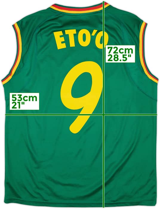 2002 Cameroon Home Vest Shirt Eto'o #9 - 6/10 - (XL)
