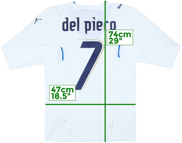 2006 Italy Away L/S Shirt Del Piero #7 - 6/10 - (S)