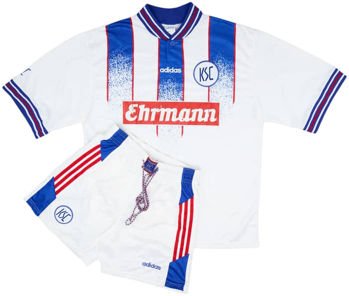 1996-98 Karlsruhe Home Shirt & Shorts - 7/10 - (L)