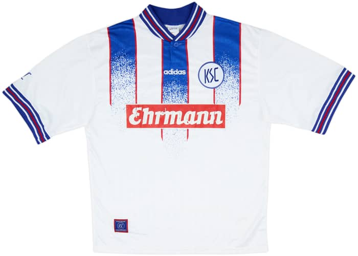 1996-98 Karlsruhe Home Shirt & Shorts - 7/10 - (L)