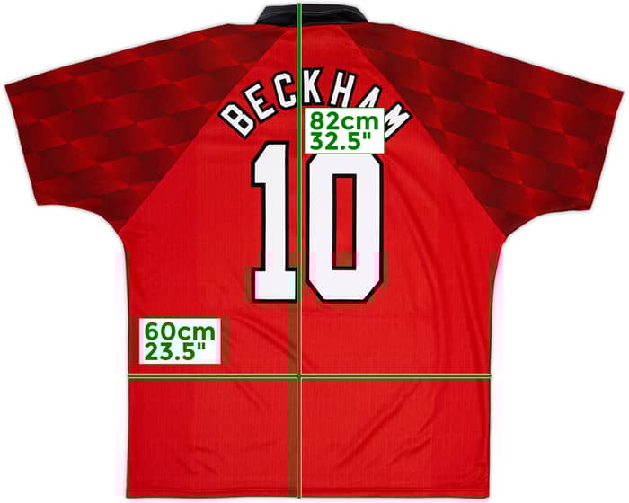 1996-98 Manchester United Home Shirt Beckham #10 - 8/10 - (XXL)