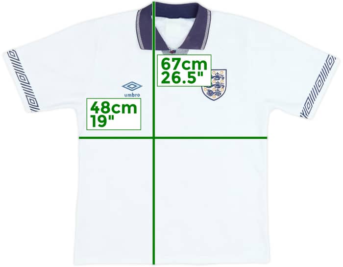 1990-92 England Home Shirt - 8/10 - (S)