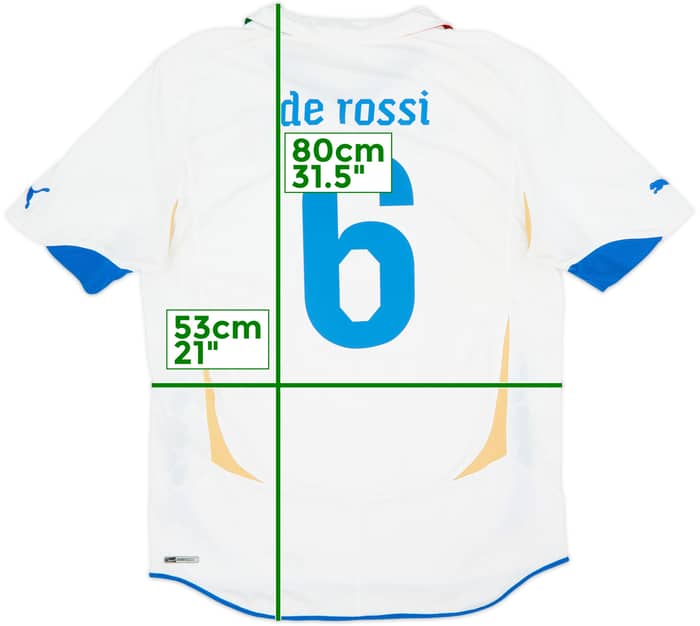 Camiseta de visitante de Italia 2010-12 De Rossi #6 - 6/10 - (L)