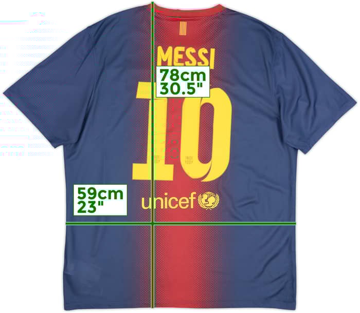 Camiseta de local básica del Barcelona 2012-13 Messi #10 - 9/10 - (XL)