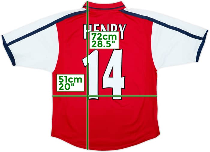 2000-02 Arsenal Home Shirt Henry #14 - 7/10 - (M)