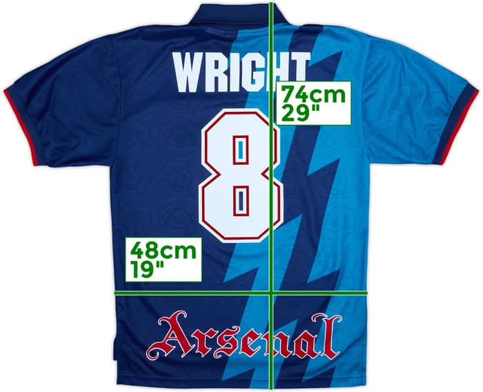 1995-96 Arsenal Away Shirt Wright #8 - 9/10 - (S)