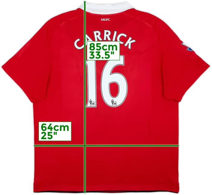 2010-11 Manchester United Home Shirt Carrick #16 - 8/10 - (XXL)