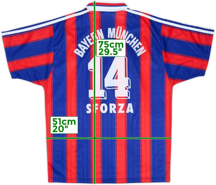 1995-97 Bayern Munich Home Shirt Sforza #14 - 8/10 - (M)