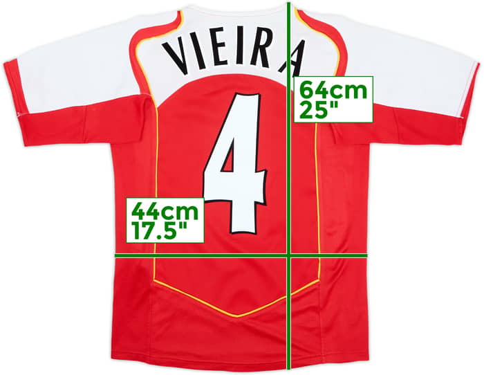 2004-05 Arsenal Home Shirt Vieira #4 - 8/10 - (15-16 Years)