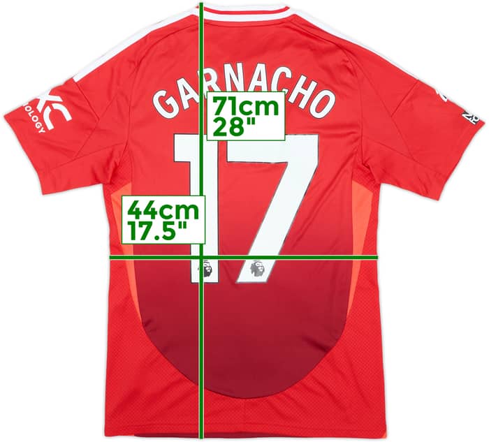 2024-25 Manchester United Home Shirt Garnacho #17 - 9/10 - (S)