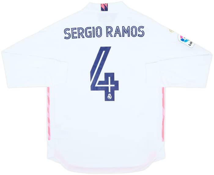 2020-21 Real Madrid Authentic Home L/S Shirt Sergio Ramos #4 (L)