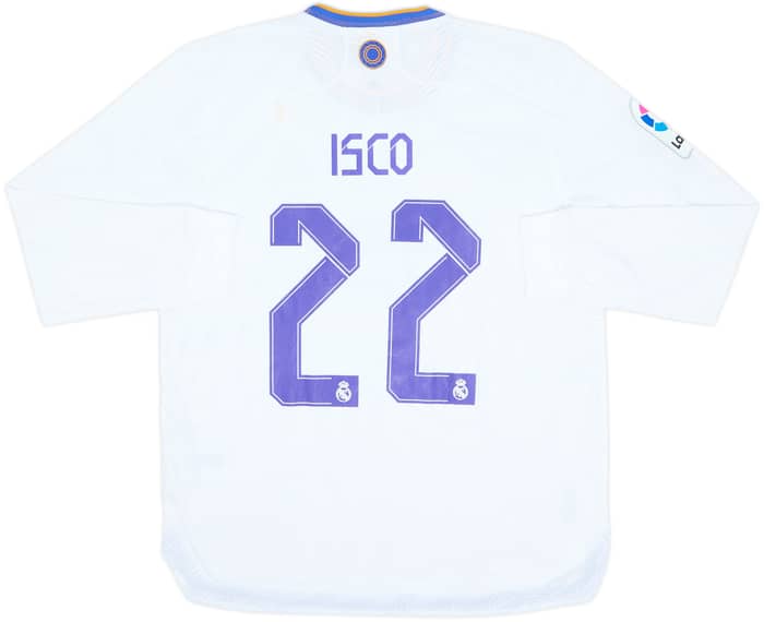 2021-22 Real Madrid Authentic Home L/S Shirt Isco #22 (L)