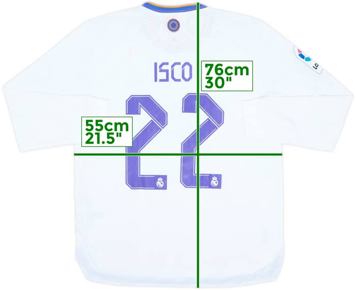 2021-22 Real Madrid Authentic Home L/S Shirt Isco #22 (L)