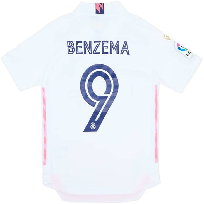 2020-21 Real Madrid Authentic Home L/S Shirt Benzema #9 (XS)