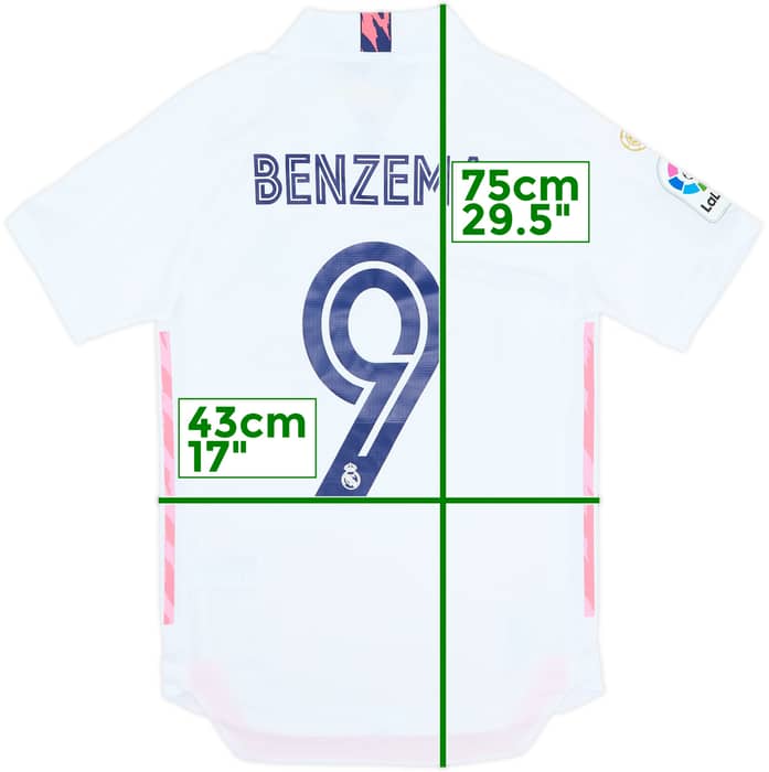 2020-21 Real Madrid Authentic Home L/S Shirt Benzema #9 (XS)