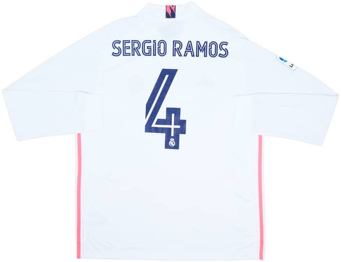 2020-21 Real Madrid Home L/S Shirt Sergio Ramos #4 (XL)