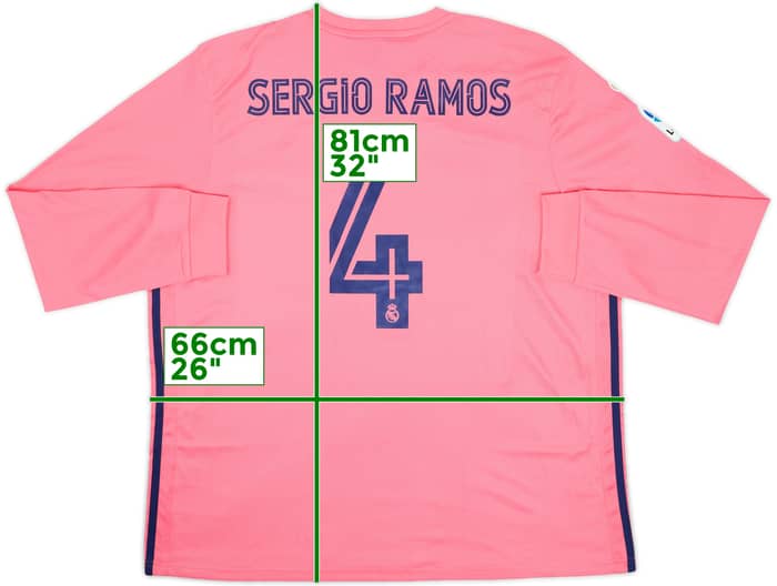 2020-21 Real Madrid Away L/S Shirt Sergio Ramos #4 (XXL)