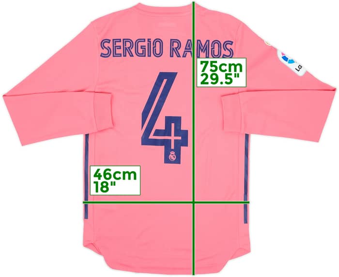 2020-21 Real Madrid Authentic Away L/S Shirt Sergio Ramos #4 (S)