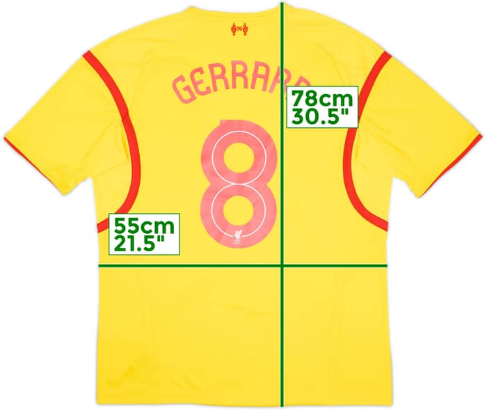 2014-15 Liverpool Away Shirt Gerrard #8 - 8/10 - (XL)