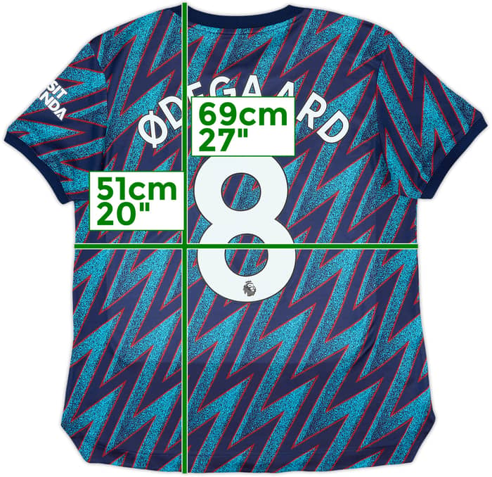 2021-22 Arsenal Authentic Third Shirt Odegaard #8 - 9/10 - (Women's L)