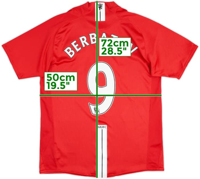 2007-09 Manchester United Home Shirt Berbatov #9 - 7/10 - (M)