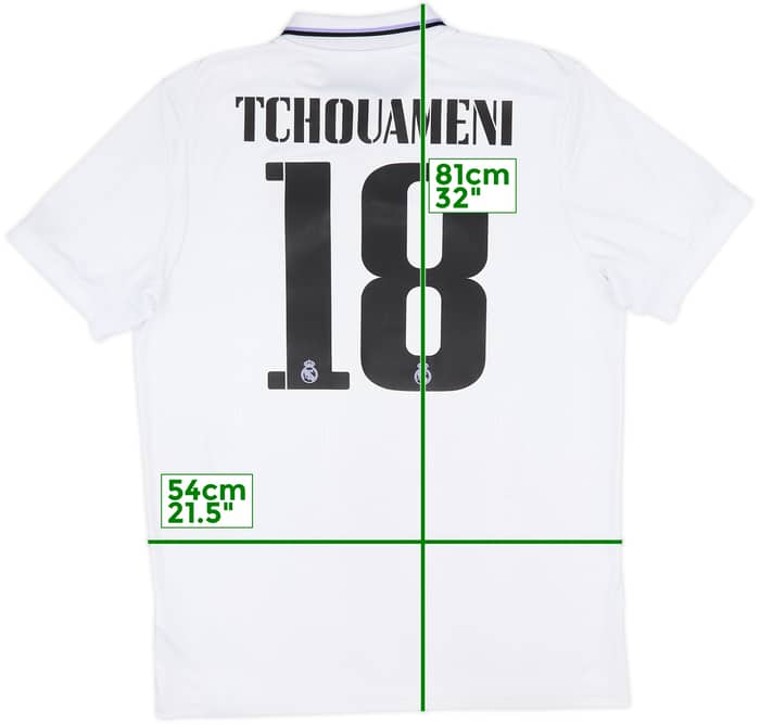 2022-23 Real Madrid Home Shirt Tchouameni #18 - 8/10 - (L)
