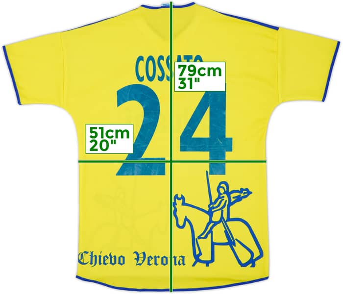 2001-02 Chievo Verona Home Shirt Cossato #24 - 6/10 - (XS)