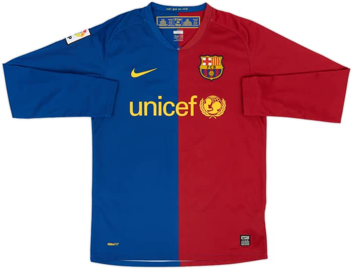 2008-09 Barcelona Home L/S Shirt Ronaldinho #10 - 5/10 - (S)