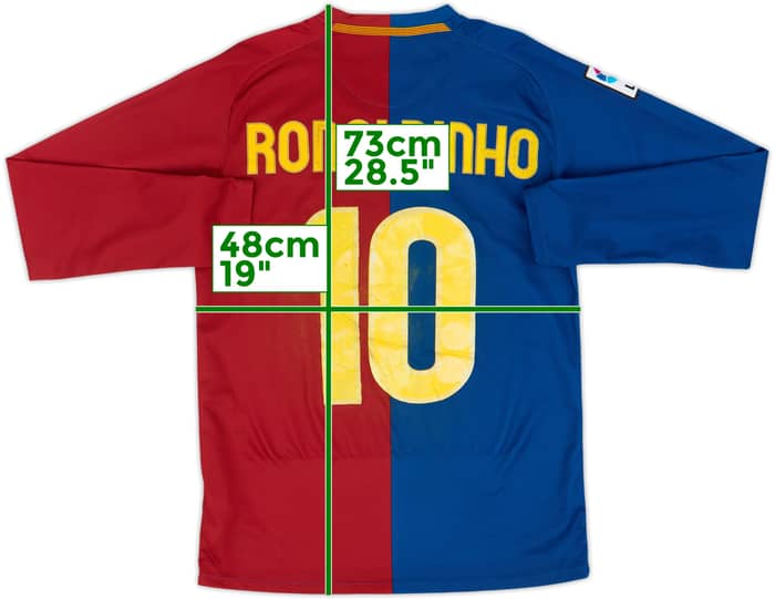 2008-09 Barcelona Home L/S Shirt Ronaldinho #10 - 5/10 - (S)