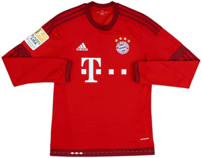 2015-16 Bayern Munich Home L/S Shirt Thiago #6 - 6/10 - (S)