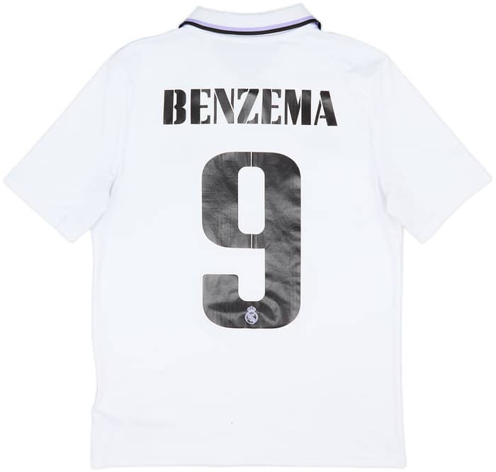 2022-23 Real Madrid Home Shirt Benzema #9 - 6/10 - (L.Boys)