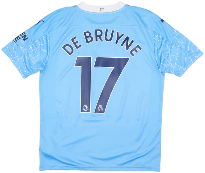 2020-21 Manchester City Home Shirt De Bruyne #17 - 8/10 - (M)