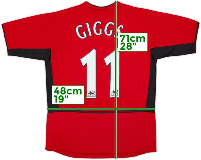 2002-04 Manchester United Home Shirt Giggs #11 - 8/10 - (13-15 Years)
